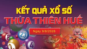 XSTTH 9/8, trực tiếp kết quả xổ số Thừa Thiên Huế hôm nay 9/8/2026