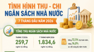 Infographic | Tổng thu ngân sách Nhà nước 7 tháng đầu năm 2026