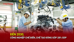 Đến 2030, công nghiệp chế biến, chế tạo đóng góp 28% GDP