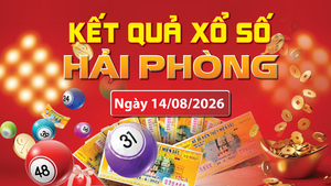 XSHP 14/8, trực tiếp kết quả xổ số Hải Phòng hôm nay 14/8/2026