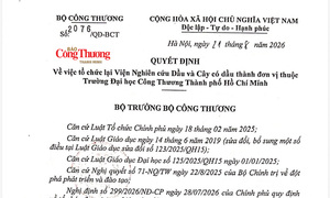 Viện Dầu và Cây có dầu về Trường Đại học Công Thương TP. Hồ Chí Minh