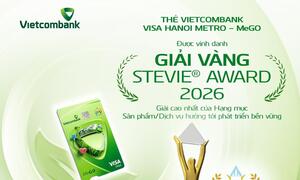 Thẻ Vietcombank Visa Hanoi Metro - MeGO giành Giải Vàng Stevie® Award 2026