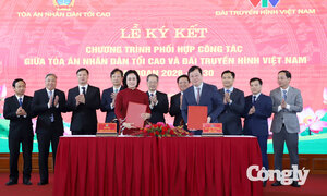 TAND tối cao và VTV ký kết chương trình phối hợp công tác thông tin