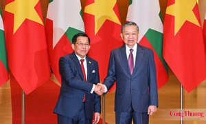 Tổng Bí thư, Chủ tịch nước Tô Lâm chủ trì Lễ đón Tổng thống Myanmar