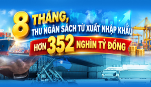 Infographic| 8 tháng, thu ngân sách từ xuất nhập khẩu hơn 352 nghìn tỷ đồng