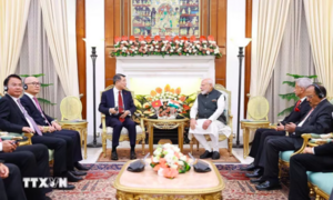 Thủ tướng Lê Minh Hưng gặp Thủ tướng Ấn Độ Narendra Modi