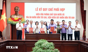 Lễ ký quy chế phối hợp giữa Văn phòng Chủ tịch nước và Tòa án nhân dân tối cao, Viện kiểm sát nhân dân tối cao