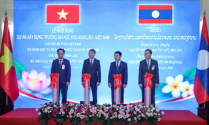 Hai Thủ tướng dự lễ khởi động xây dựng Trường Đại học Hữu nghị Lào - Việt Nam
