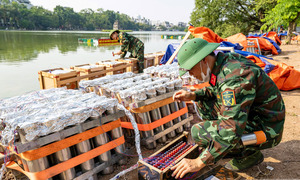 Cận cảnh trận địa pháo hoa chào mừng Ngày Giải phóng Thủ đô