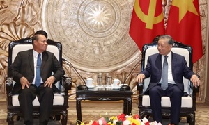 Tổng Bí thư, Chủ tịch nước Tô Lâm tiếp Thường trực Ban Bí thư Trung ương Đảng Nhân dân Cách mạng Lào