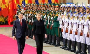Chùm ảnh: Thủ tướng Lê Minh Hưng chủ trì lễ đón Thủ tướng Công quốc Liechtenstein Brigitte Haas thăm chính thức Việt Nam