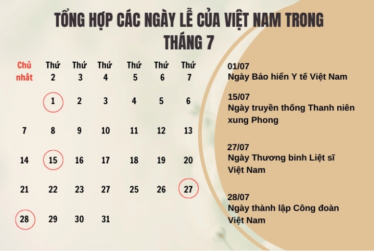 THÁNG 6 SÔI ĐỘNG VỚI CÁC NGÀY LỄ VÀ SỰ KIỆN NỔI BẬT