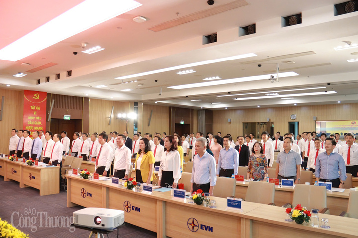 Các đại biểu tham dự Đại hội thực hiện nghi thức chào cờ. Ảnh: Thanh Tuấn