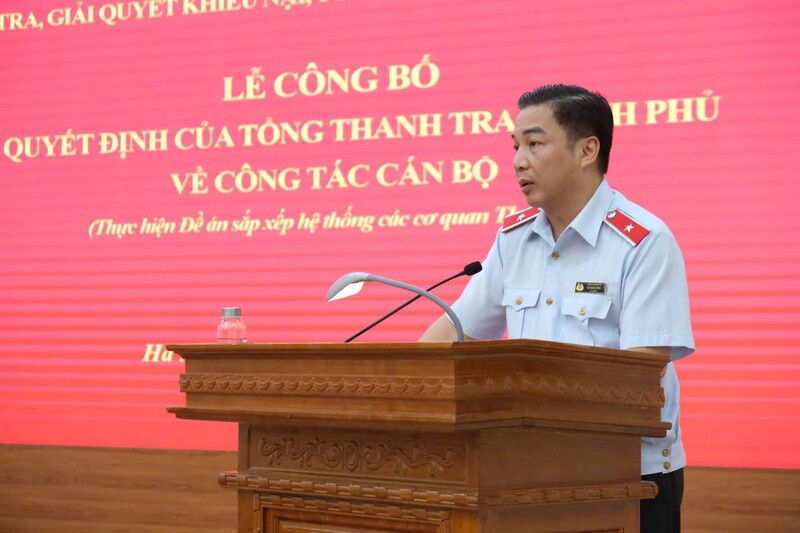 Ông Đỗ Mạnh Hùng Cục trưởng Cục IX, Thanh tra Chính phủ phát biểu.