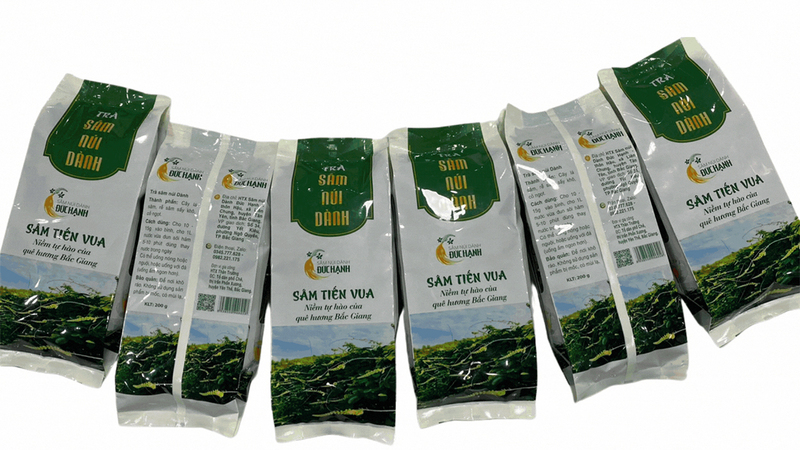 Sản phẩm của HTX Sâm núi Dành Đức Hạnh đã liên kết với nhiều hộ dân địa phương (Ảnh: HTX Đức Hạnh)