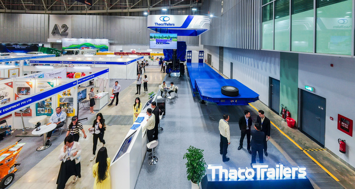Các sản phẩm sơ mi rơ moóc Thaco Trailers trưng bày tại Triển lãm Quốc tế Cons & Trans Viet Nam 2025.