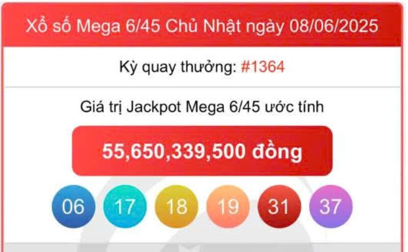Vietlott 8/6, Vietlott Mega 6/45 ngày 8/6, kết quả xổ số Mega 6/45 ngày 8/6/2025