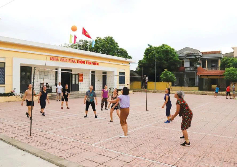 Nhà văn hóa là nơi để người dân sinh hoạt cộng đồng, giao lưu văn nghệ, thể thao. Ảnh: Trung Dũng