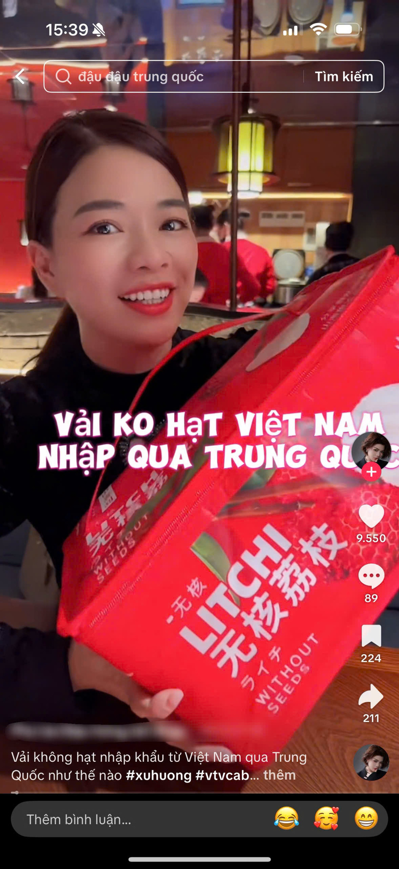 Vải Trung Quốc được quảng bá bằng nhiều hình thức trên mạng xã hội. Ảnh chụp màn hình