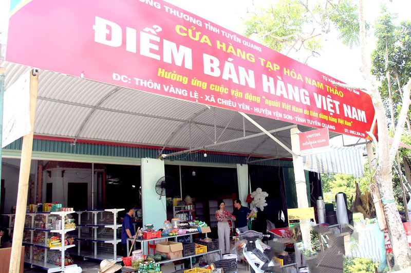 Một Điểm bán hàng Việt Nam tại Tuyên Quang (Ảnh: Minh Thư)