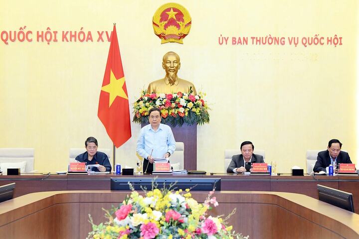 Chủ tịch Quốc hội Trần Thanh Mẫn chủ trì phiên họp. Ảnh: Lan Hiển