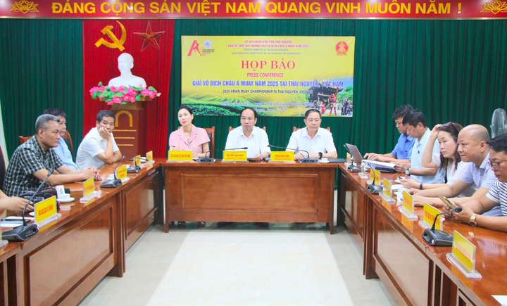 Họp báo công bố Giải vô địch Châu Á Muay 2025 - Ảnh: Vân Trường