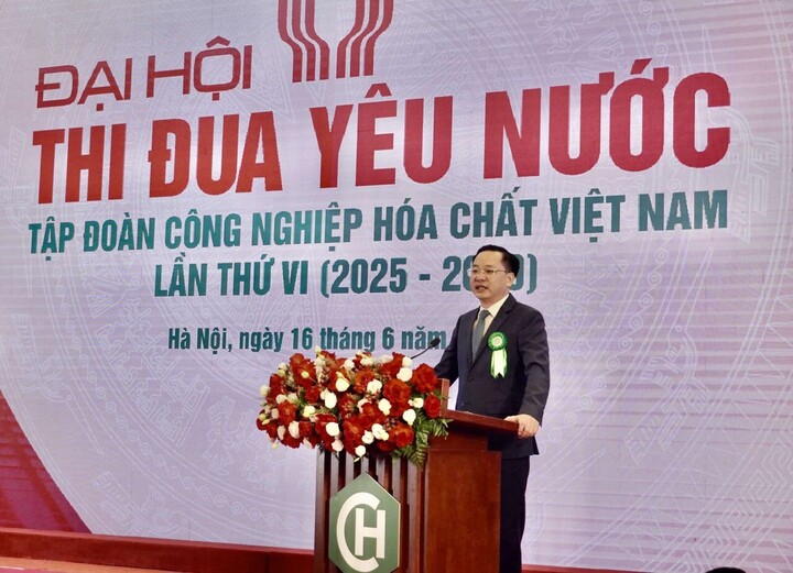 Ông Nguyễn Hữu Tú-Tổng giám đốc Tập đoàn Hoá chất Việt Nam phát biểu tại Đại hội