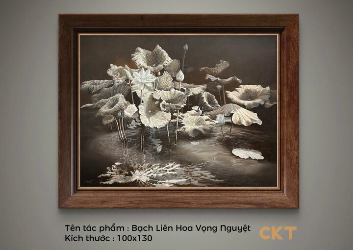 Một trong những dấu ấn đặc biệt trong sáng tác của Quách Chiến Thắng là sự chuyển dịch từ sơn dầu sang sơn mài.