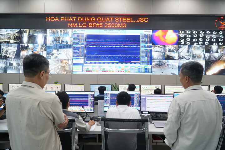 Phòng quản lý, vận hành Lò cao nhà máy (Ảnh: Vũ Lê)