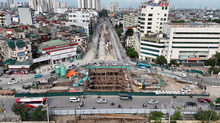 Theo đơn vị thi công, hai đường dẫn ở hai đầu hầm tại khu vực đường Kim Đồng và Đầm Hồng cơ bản đã hoàn thành