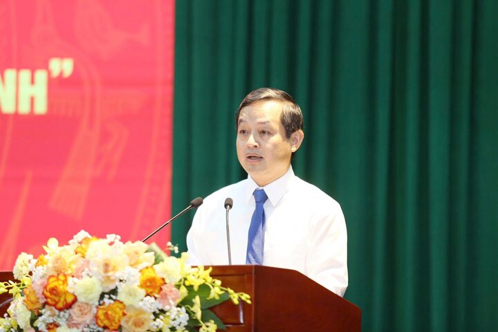 Ông Phạm Hoàng Sơn - Phó Bí thư Thường trực Tỉnh ủy, Chủ tịch HĐND tỉnh Thái Nguyên phát biểu tại buổi lễ - Ảnh: Thành Chung
