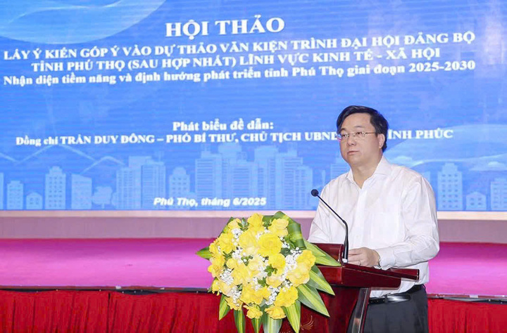Chủ tịch UBND tỉnh Vĩnh Phúc phát biểu tại sự kiện. Ảnh: CTV