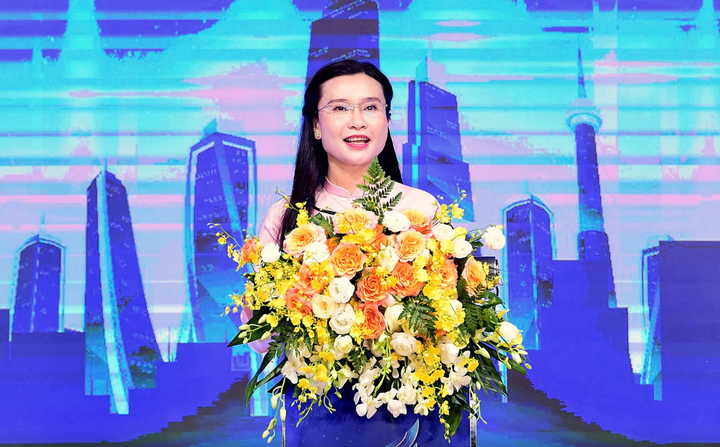 Bí thư Trung ương Đoàn, Chủ tịch Hội đồng Đội Trung ương Nguyễn Phạm Duy Trang phát biểu tại lễ trao giải - Ảnh: Đăng Hải