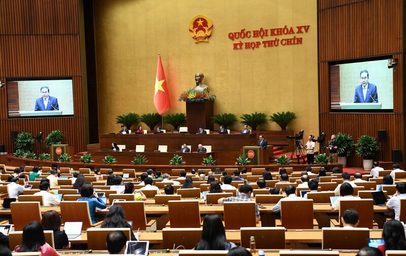 Chủ tịch Quốc hội Trần Thanh Mẫn điều hành phiên chất vấn sáng 19/6. Ảnh: QH