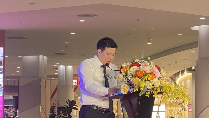 Ông Lê Ngọc Lân, Phó Giám đốc Sở Công Thương Hải Phòng phát biểu tại sự kiện (Ảnh: Thu Anh)