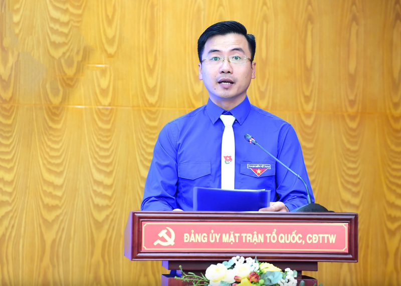 Anh Nguyễn Nhất Linh - Bí thư Đoàn Thanh niên Mặt trận Tổ quốc, các đoàn thể Trung ương. Ảnh: Xuân Tùng