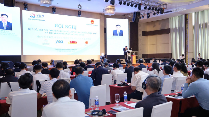 Hội nghị kết nối doanh nghiệp giữa Thanh Hóa và Seongnam. Ảnh: Minh Hằng