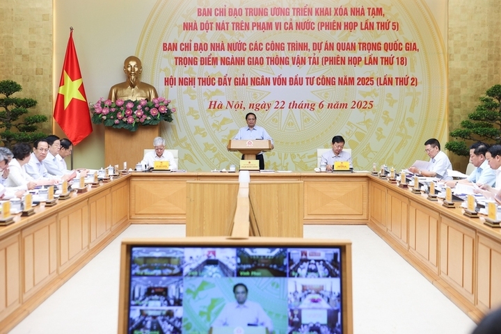Thủ tướng Phạm Minh Chính chủ trì hội nghị "3 trong 1" về các nội dung quan trọng - Ảnh: VGP/Nhật Bắc