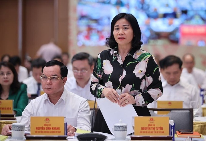 Chủ tịch Hội Liên hiệp Phụ nữ Việt Nam Nguyễn Thị Tuyến phát biểu - Ảnh: VGP/Nhật Bắc