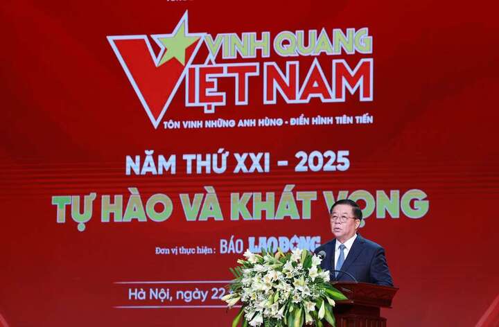 Ông Nguyễn Trọng Nghĩa - Ủy viên Bộ Chính trị, Bí thư Trung ương Đảng, Trưởng ban Tuyên giáo và Dân Vận Trung ương phát biểu tại buổi lễ. Ảnh: Hải Nguyễn