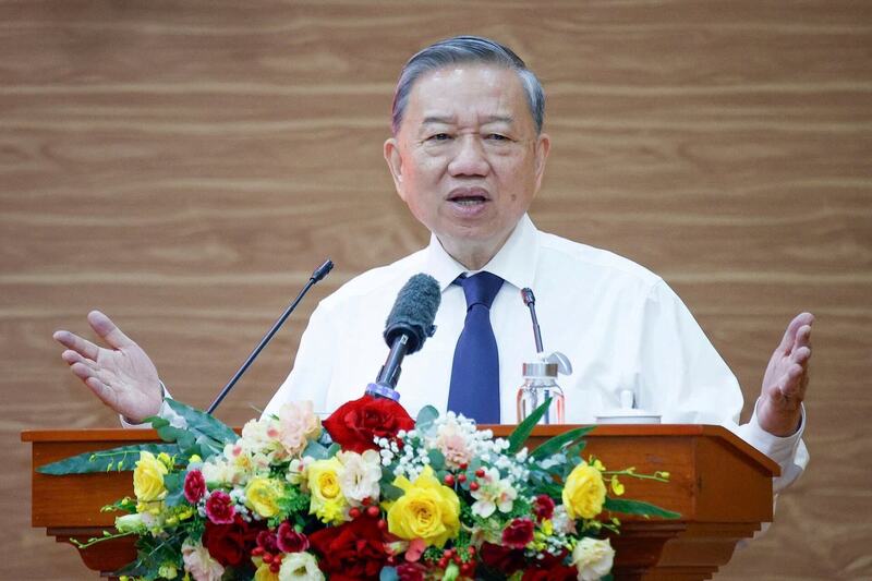 Tổng Bí thư Tô Lâm phát biểu chỉ đạo tại cuộc làm việc (Ảnh: Lê Hiệp)