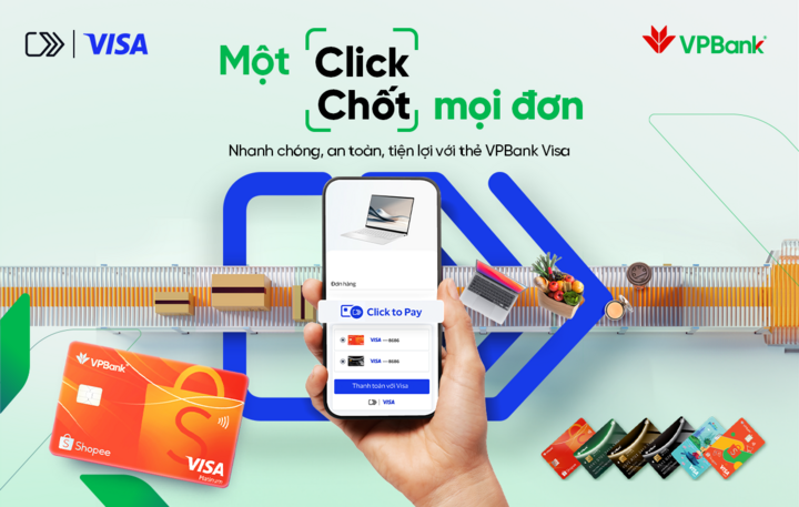 VPBank tiếp tục tiên phong tích hợp Click to Pay - tính năng thanh toán trực tuyến mới cho phép chủ thẻ thực hiện giao dịch chỉ với vài cú nhấp chuột