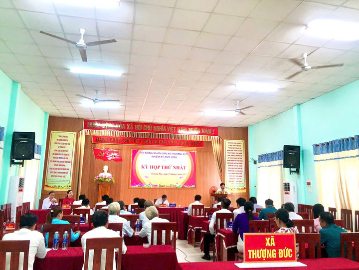 Vận hành thử nghiệm kỳ họp HĐND xã Thượng Đức, thành phố Đà Nẵng (mới) nhiệm kỳ 2021 - 2026. Ảnh: Bình An