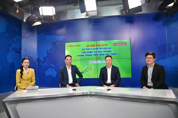 Các chuyên gia tham gia tọa đàm trực tuyến “Phát triển thị trường trái phiếu xanh: Tìm kiếm cơ hội trong hành trình tiến đến Net Zero”. Ảnh: T.H