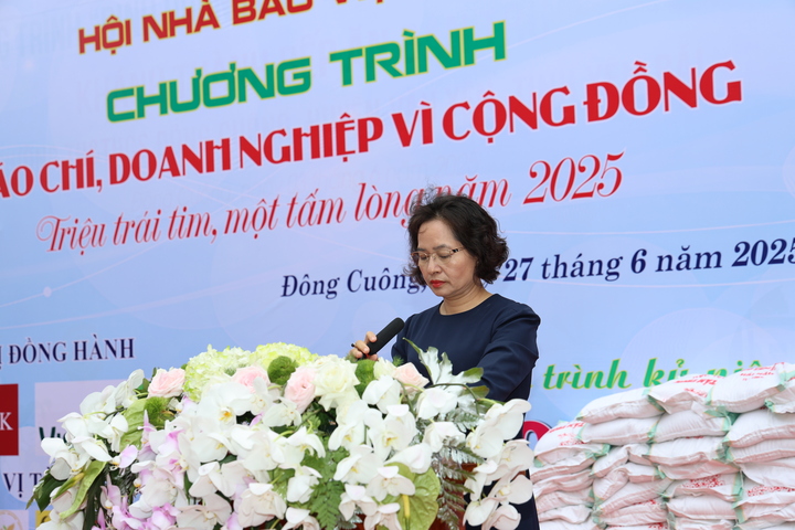 Đại diện Hội Nhà báo Việt Nam phát biểu tại chương trình - Ảnh: Hải Dương