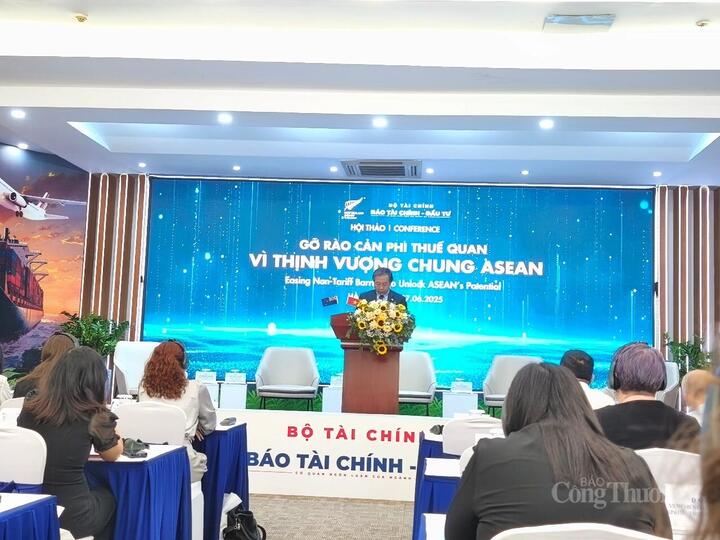 Ông Lê Trọng Minh - Phó Tổng Biên tập Báo Tài chính - Đầu tư phát biểu tại sự kiện. Ảnh Nguyễn Hoà