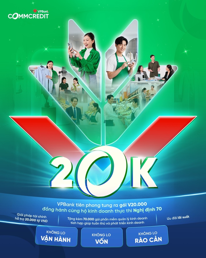 VPBank giới thiệu gói giải pháp tài chính toàn diện V20000 với điểm nhấn là gói tín dụng 20.000 tỷ đồng.