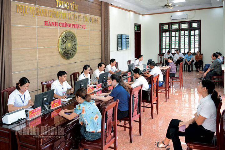 Trung tâm hành chính tỉnh Ninh Bình đảm bảo phục vụ người dân, doanh nghiệp thông suốt. Ảnh: Trường Giang