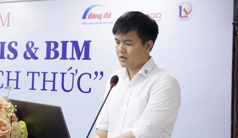 Ông Trần Xuân Quân, Trưởng phòng công nghệ - BIM, Công ty CP Tư vấn thiết kế xây dựng Đại Phong tham luận tại tọa đàm
