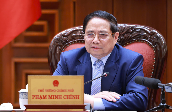 Thủ tướng Phạm Minh Chính nhấn mạnh, chúng ta tiếp tục thúc đẩy hợp tác với tất cả các đối tác, trong đó có Hoa Kỳ; tiếp tục xem xét, giải quyết các quan tâm của phía Hoa Kỳ. Ảnh: VGP/Nhật Bắc